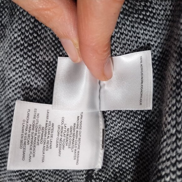 Anne Klein Gray Leopard Print Longline Blazer Sweater-Faux Double Breasted-Sz M - Picture 5 of 12